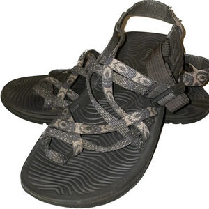 Chaco womens sandals 7 grey strappy sporty outdoor adjustable adjust zx2 classic